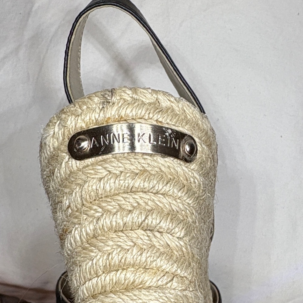 Anne Klein Aneesa Espadrille Wedge Sandals Black 9.5 - Picture 11 of 12